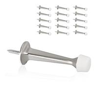 KOVOSCH 16 Pack Solid Rigid Door Stops with Soft Rubber Tips - Heavy Duty Durable Door Stoppers Wall Protector（Satin Nickel）