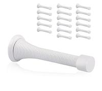 KOVOSCH 18 Pack Spring Door Stopper White - 3-1/4" Flexible Spring Door Stops with White Rubber Bumper Tips