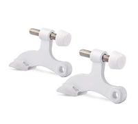 KOVOSCH 2 Pack Hinge Pin Door Stopper White - Adjustable Heavy Duty Hinge Pin Door Stop with White Rubber Bumper Tips