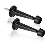 KOVOSCH 2 Pack Solid Rigid Door Stops - Heavy Duty Door Stoppers Wall Protector with Soft Rubber Tips, Black