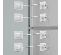 KOVOSCH 2Pcs Fridge Locks,Cupboard Locks,Window Locks for Children Safety,Window Restrictors for Upvc,Door Lock Without Drilling,Fridge Locks with Keys,Baby Drawer and Cabinet Safety Lock,White