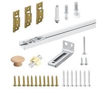 KOVOSCH 36-Inch Bifold Door Hardware Kit with Track, Closet Door Track Repair Tool Kit, Metal Track Kit for Door Use, White, Boxed