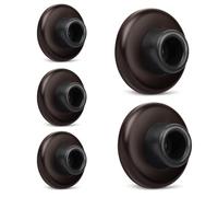 KOVOSCH 5 Pack Concave Wall Door Bumper Stop Oil Rubbed Bronze - 2-1/2” Outside Diameter Stainless Steel Cover with Bigger 1-1/4” Oil Rubbed Bronze Rubber Bumper - Easy to Install with Screw