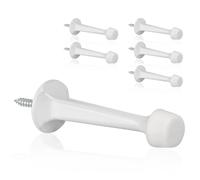 KOVOSCH 6 Pack Solid Rigid Door Stops - Heavy Duty Door Stoppers Wall Protector with Soft Rubber Tips, White