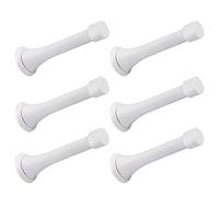KOVOSCH 6 Pack Spring Door Stopper White- 3-1/4" Flexible Spring Door Stops with White Rubber Bumper Tips