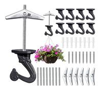 KOVOSCH 8 Pack Ceiling Hooks for Hanging Plants, 1.5 Inches Large Heavy Duty Swag Hooks for Ceiling, Lights, Birdfeeders, Planters, Indoor Outdoor Wall Decorative Hooks, Black