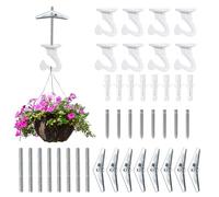 KOVOSCH 8 Pack Ceiling Hooks for Hanging Plants, 2.25 Inches Large Heavy Duty Swag Hooks for Ceiling, Lights, Birdfeeders, Planters, Indoor Outdoor Wall Decorative Hooks, White