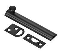 KOVOSCH Solid Brass Surface Bolt 4 Inch, Heavy Duty Concealed Slide Surface Door Bolt, Black