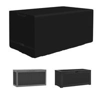 Kovshuiwe Deck Box Cover 50" L x 24" W x 24" H, 600D Oxford Cloth | 100 Gallon Deck Storage Box Bin Cover Keeping for Rectangular Resin Storage Box, Patio Bin Container Boxes Covers, Black