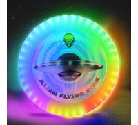Kovshuiwe LED Flying Disc-10 Million Color 38 RGB LEDs,12 Modes,Chargeable-C,IP67 Waterproof,175g,Soft Flying Discs,Adult/Men/Boys/Teens Birthday, Ideal for Outdoor,Camping Games,Gift