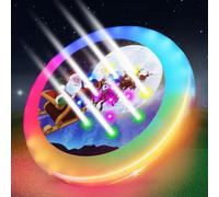 Kovshuiwe LED Flying Disc- Double Ring 39 RGB LEDs,7 Modes,Chargeable,IP65 Waterproof,178g,Soft Flying Discs, Adult/Men/Boys/Teens Birthday,Ideal for Outdoor,Lawn,Camping Games