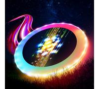 Kovshuiwe LED Flying Disc- Double Ring 39 RGB LEDs,7 Modes,Chargeable,IP65 Waterproof,Soft Flying Discs, Adult/Men/Boys/Teens Birthday,Ideal for Outdoor,Lawn,Camping Games