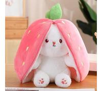 KOWAKA Strawberry Bunny Transformed into Little Rabbit Fruit Doll Plush Toy Carrot Plush Doll Girl Kids Birthday Present (Strawberry, 75cm), 70cm