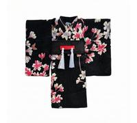 kowaku 1/12 Scale Wide Sleeve Doll Kimono-Style Robe Dress Overlapping Front Front Doll Kimono-Style Robe Japanese-Influenced Toy Clothing , Black With Pink Flowers