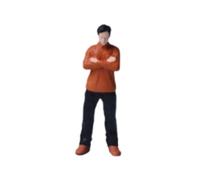 kowaku 1:64 Diorama Figures Miniature Figurines Hand Painted Table Centerpiece Men Model Scene Layout for Gifts Model Car Displays, Orange