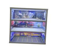 kowaku 1/64 Model Car Display Case Parking Lot Scene Garage Diorama Photo Prop Dustproof Showcase Organizer Toy Car Display Box, Style F