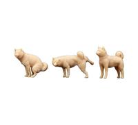 kowaku 1:64 Scale Miniature Shiba Inu Figures Unpainted Sturdy Tiny Dog Model for Model Trains Architectural Diorama Accessories