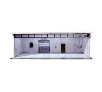 kowaku 1/64 Scale Model Car Display Case Organizer Garage Diorama Ornament, with Light, Dustproof Storage Box Parking Scene, Style A