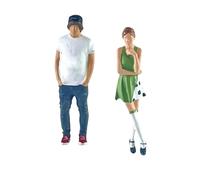 kowaku 1:64 Woman and Man Figures Miniature Scenes Model Figurines Micro Landscape Crafts Mini People Hand Painted Figurines Resin