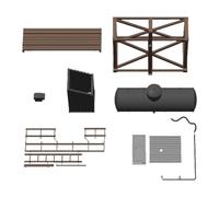 kowaku 1:87 Miniature Model Water Tank Assembly Oil Storage Tank Model Sand Table Decoration Train Building Kit Ornament for Home