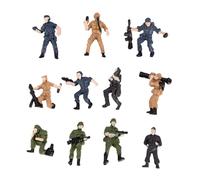 kowaku 11 Pieces Police People Figure Miniature Figurines Props Tiny People Mini Models for Micro Landscape Layout Building Diorama, Style A