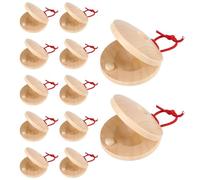 kowaku 12 Pieces Wooden Mini Castanet Hand Held Percussion Classroom DIY Finger Castanets Clap Board Rhythm Musical Instrument Professional Suitable for