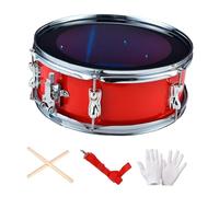 kowaku 13" Snare Drum Musical Instruments Educational Toy with Drumsticks Double Tone Drum Percussion Instrument for Children Kids, red