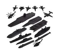 kowaku 17 Pieces Naval Ship Toy Set Model Kit Vehicles Blocks Supply Ship Helicopter Construction Building Set Suitable for Children Learning Boys Girls, Black