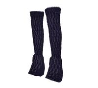 kowaku 2 Pieces Figure Skating Leg Warmers Decoration over The Boot for Dance Ballet, Navy blue plush