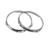 kowaku 2Pcs Bass Drum Hoop Set,Replacement, Batter Hoop,Drum Rings, for Decorative, Performance, 10 inches 6 holes