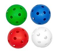 kowaku 4x Floorball Balls, Hollow Portable Competition Balls, Unihockey Balls for Game Professionals, Training Gym, Green Red Blue White