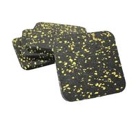 kowaku 4x Treadmill Mat Pads Anti Vibration Pad Noise Reducing Square Exercise Equipment Mat for Jogging Pad Gym Sewing Machine, Black Yellow