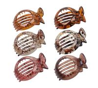 kowaku 6Pcs Flat Hair Claw Clips, Hair Pin Smooth Resin Non Slip Hollow Out Headwear Accessory for Women Ceremonies Thin Thick