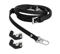 kowaku Adjustable Bag Strap Shoulder Bag Replacement Strap Leather Messenger Bag Strap with Metal Buckle DIY Purse Bag Making Accessories for Mini Handbag Briefcase Purse, StyleB Black