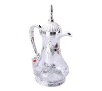 kowaku Arabic Coffee Pot Coffee Maker Beverage Pitcher Multifunctional 1.6L Arabic Tea Pot Tea Kettle for Kitchen Eid Mubarak Home, Silver