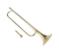 kowaku B Flat Bugle Golden Trumpet Portable Classic Musical Instrument Marching Bugle Scouting Trumpet Bugle for Cavalry Beginner
