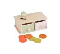 kowaku Ball Drop Toy Box Toys Educational Teaching Aids Activity Game Valentines Day Gifts Object Permanence Box for, Dual Drawer