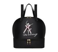 kowaku Ballet Dance Backpack Multifunctional Girls Ballerina Bag for Gymnastics Travel, Black
