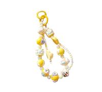 kowaku Beaded Keychain Bracelet Key Ring Wristlet Backpack Decoration Car Keychain Bead Charm Decorative Key Chain Engagement Gift, Yellow