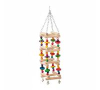 kowaku Bird Climbing Ladder Parrot Ladder Climbing Frame Hanging Toy Wooden Bead Swing Comfortable Steps Experience Suitable for indoor cages small parrots lovebirds