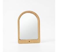 kowaku Bird Mirror Stand Bamboo Mirror Perch Toy Accessory With Simple Cage Mount Boosts Movement And Mental Play Acrylic Face Gentle Edges Suitable for, Large (19cm H x 13cm W)