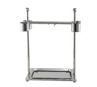 kowaku Bird Training Stand Stainless Steel Floor Standing Perch Rectangular Tray With Caster Wheels Two Metal Cup Holders Suitable For Bird Feeding And Indoor Relaxation, Medium (40 * 33 * 60CM)