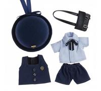 kowaku Bjd Doll Clothing Four Piece Set Uniform Outfit Bag Hat Shorts Gentle Cloth Material Suitable for Gift Giving Doll Stage Performance , Kindergarten SET Blu