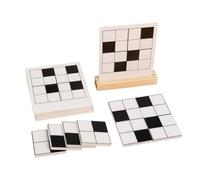 kowaku Black and White Puzzle Toy Grid Lines Pattern Block Activity Set Sturdy Card Pattern Formation Learning Cards for Children