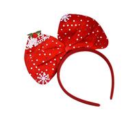 kowaku Bow Hair Hoop Christmas Bow Headband Headwear Merry Christmas Head Decoration Xmas Hair Hoop for Company Parties Xmas Gifts, Red Dot
