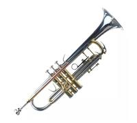 kowaku Brass Trumpet Student Trumpet Beginner Instrument Band Valved Bugle With Polished Finish Phosphor Bronze Accents Straight Leadpipe Three Valve Action For school practice rehearsals stages