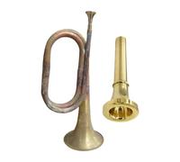 kowaku Bugle Trumpet Scouting Trumpet Professional Classic Portable Cavalry Trumpet Mini Brass Instrument for Beginner Children Kids
