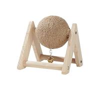 kowaku Bunny Scratcher with Ball Rabbit Scratch Toy Ball Wooden Support Wear Resistant Lightweight Rabbit Scratching Ball for Bunnies Chinchilla, Small