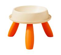 kowaku Cat Food And Water Bowl with Raised Stand, Ideal for Indoor Cats And, Beige and Orange