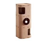 kowaku Cat House for Pets, Material, Enclosed Design, Scratch Resistance, Climbing Tree for Several Cats, Light Brown, 3 Tiers